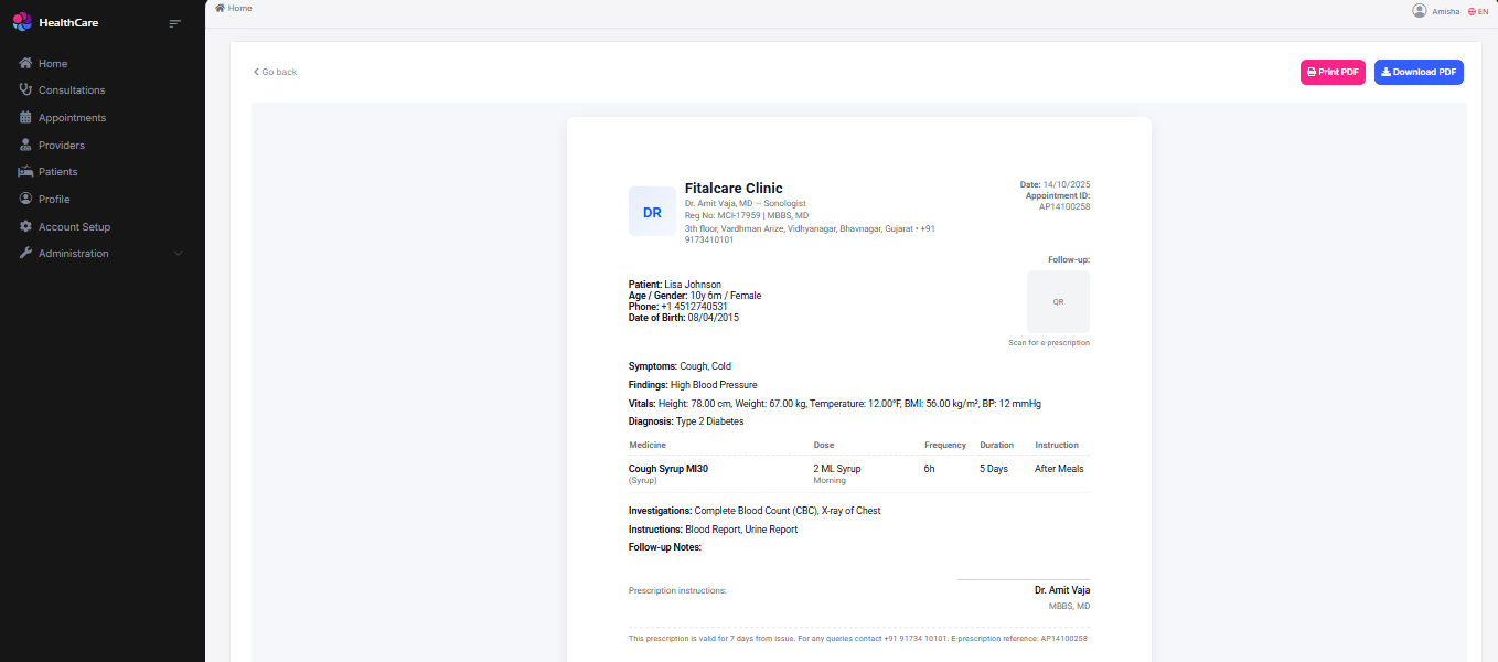 Healthcare Dashboard